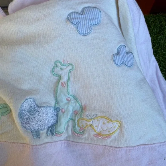 Vtg Itsy Bitsy Sleeper Noahs Ark Embroidered Pink Romper Toddler Girls Size 2T - Picture 4 of 10